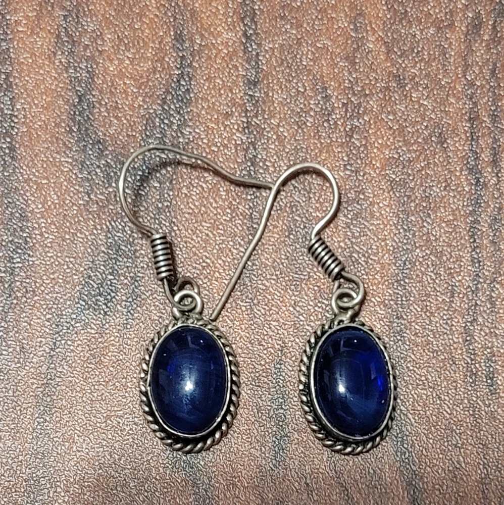 Blue hanging earrings